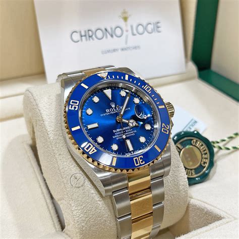 2014 rolex submariner stainless and gold with blue dial|rolex submariner blue dial bezel.